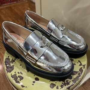 Coach Silver Loafers